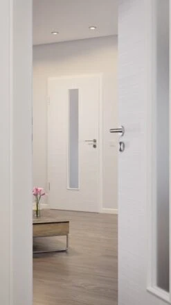 HÖRMANN Innentür Leinen Weiß Duradecor Proline Concepto Mit Lichtausschnitt LA 24 -Türen Verkauf 2.3 innentueren concepto la 24 leinen weiss 187612 stilwelt closeup