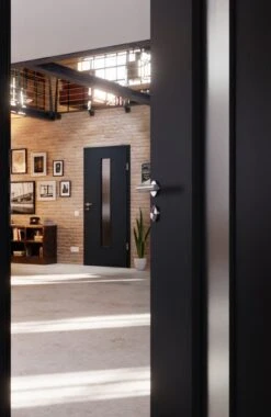 HÖRMANN Innentür Ultramatt Anthrazit Duradecor Proline Concepto Mit Lichtausschnitt LA 24 -Türen Verkauf 2.3 innentueren concepto la 24 ultramatt anthrazit 187534 stilwelt closeup