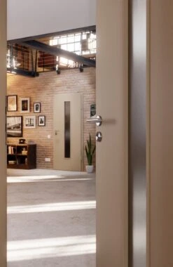 HÖRMANN Innentür Ultramatt Taupe Duradecor Proline Concepto Mit Lichtausschnitt LA 24 -Türen Verkauf 2.3 innentueren concepto la 24 ultramatt taupe 187547 stilwelt closeup 1