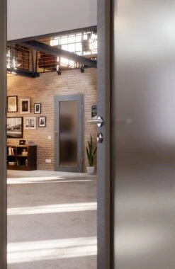 HÖRMANN Innentür Schiefer Staubgrau Duradecor Proline Concepto Mit Lichtausschnitt LA 27 -Türen Verkauf 2.3 innentueren concepto la 27 cross schiefer staubgrau 226266 stilwelt closeup 1