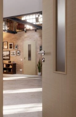 HÖRMANN Innentür Leinen Taupe Duradecor Proline Concepto Mit Lichtausschnitt LA 4 -Türen Verkauf 2.3 innentueren concepto la 4 leinen taupe 187653 stilwelt closeup 1