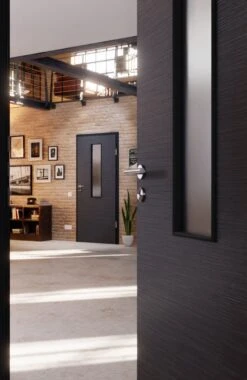 HÖRMANN Innentür Schiefer Anthrazit Duradecor Proline Concepto Mit Lichtausschnitt LA 4 -Türen Verkauf 2.3 innentueren concepto la 4 schiefer anthrazit 187588 stilwelt closeup