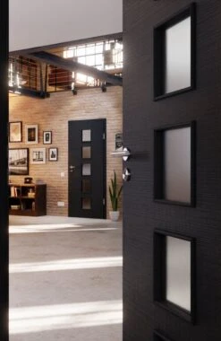 HÖRMANN Innentür Leinen Anthrazit Duradecor Proline Concepto Mit Lichtausschnitt LA 5 -Türen Verkauf 2.3 innentueren concepto la 5 leinen anthrazit 187641 stilwelt closeup