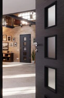 HÖRMANN Innentür Schiefer Anthrazit Duradecor Proline Concepto Mit Lichtausschnitt LA 5 -Türen Verkauf 2.3 innentueren concepto la 5 schiefer anthrazit 187589 stilwelt closeup