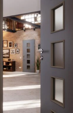 HÖRMANN Innentür Ultramatt Staubgrau Duradecor Proline Concepto Mit Lichtausschnitt LA 5 -Türen Verkauf 2.3 innentueren concepto la 5 ultramatt staubgrau 226302 stilwelt closeup