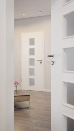 HÖRMANN Innentür Ultramatt Weiß Duradecor Proline Concepto Mit Lichtausschnitt LA 5 -Türen Verkauf 2.3 innentueren concepto la 5 ultramatt weiss 187511 stilwelt closeup