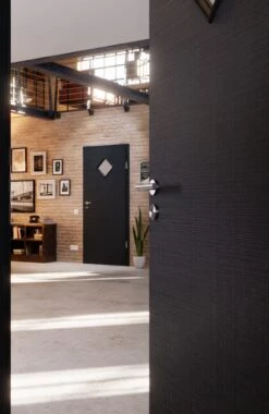 HÖRMANN Innentür Leinen Anthrazit Duradecor Proline Concepto Mit Lichtausschnitt LA 6 -Türen Verkauf 2.3 innentueren concepto la 6 leinen anthrazit 187642 stilwelt closeup