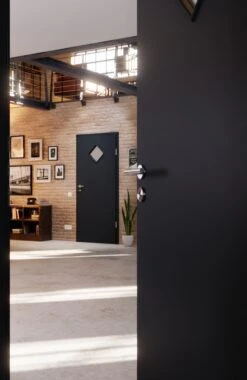 HÖRMANN Innentür Ultramatt Anthrazit Duradecor Proline Concepto Mit Lichtausschnitt LA 6 -Türen Verkauf 2.3 innentueren concepto la 6 ultramatt anthrazit 187538 stilwelt closeup