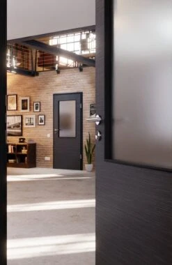 HÖRMANN Innentür Schiefer Anthrazit Duradecor Proline Concepto Mit Lichtausschnitt LA 7 -Türen Verkauf 2.3 innentueren concepto la 7 schiefer anthrazit 187591 stilwelt closeup