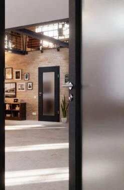 HÖRMANN Innentür Leinen Anthrazit Duradecor Proline Concepto Mit Lichtausschnitt LA 8 -Türen Verkauf 2.3 innentueren concepto la 8 leinen anthrazit 187644 stilwelt closeup