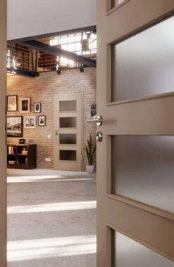 HÖRMANN Innentür Ultramatt Taupe Duradecor Proline Concepto Mit Lichtausschnitt LA 9 -Türen Verkauf 2.3 innentueren concepto la 9 ultramatt taupe 187554 stilwelt closeup 1