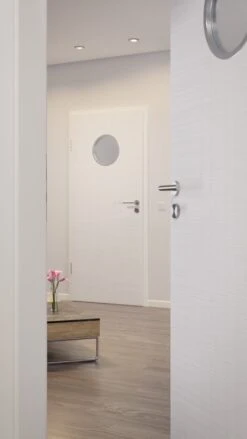 HÖRMANN Innentür Leinen Weiß Duradecor Proline Concepto Mit Lichtausschnitt LA Bullauge -Türen Verkauf 2.3 innentueren concepto la bullauge leinen weiss 187613 stilwelt closeup