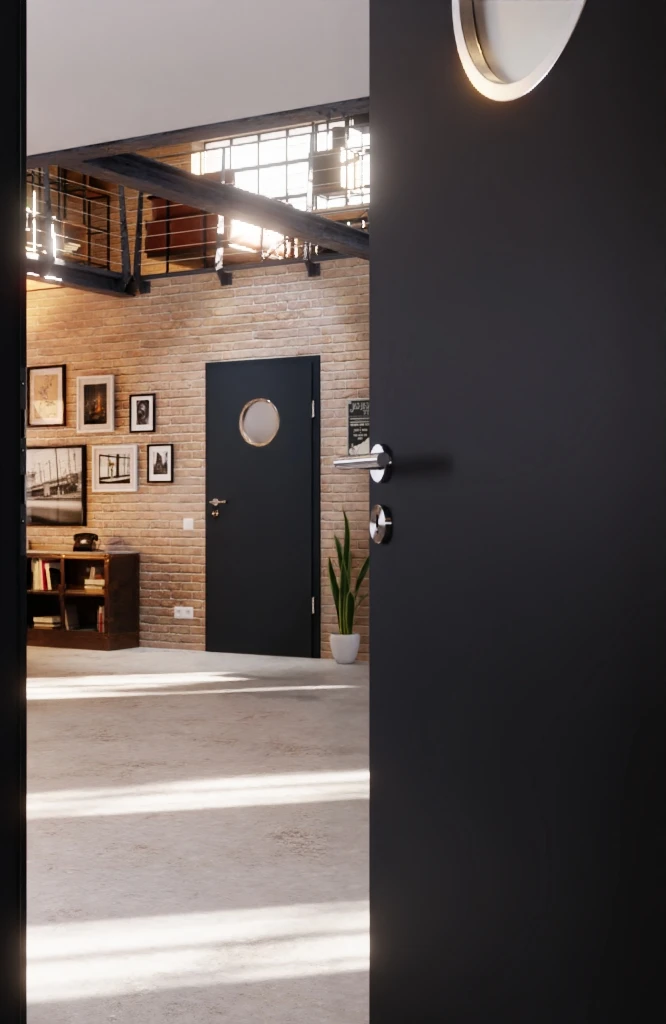 HÖRMANN Innentür Ultramatt Anthrazit Duradecor Proline Concepto Mit Lichtausschnitt LA Bullauge 3 HÖRMANN Innentür Ultramatt Anthrazit Duradecor Proline Concepto Mit Lichtausschnitt LA Bullauge - Image 3