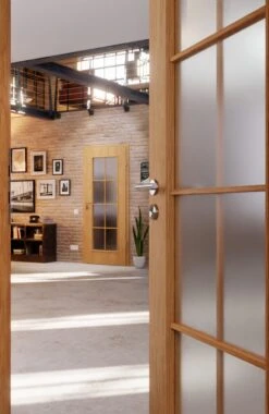 HÖRMANN Innentür Georgia 1 Weißeiche Duradecor ClassicLine Mit Lichtausschnitt LA Sprosse 2/4 -Türen Verkauf 2.3 innentueren georgia 01 la sprosse 2 4 weisseiche 189874 stilwelt closeup