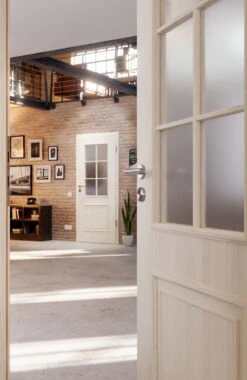 HÖRMANN Innentür Georgia 2 Gebürstete Pinie Duradecor ClassicLine Mit Lichtausschnitt LA Sprosse 2/3 -Türen Verkauf 2.3 innentueren georgia 02 la sprosse 2 3 gebuerstete pinie 189912 stilwelt closeup