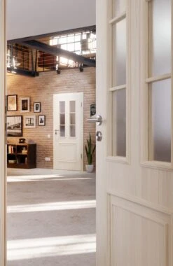 HÖRMANN Innentür Georgia 3 Gebürstete Pinie Duradecor ClassicLine Mit Lichtausschnitt LA Sprosse 1/3 -Türen Verkauf 2.3 innentueren georgia 03 la sprosse 1 3 gebuerstete pinie 189948 stilwelt closeup