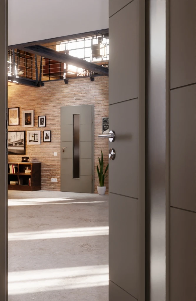 HÖRMANN Innentür Groove 15 Staubgrau RAL 7037 Lack DesignLine Mit Lichtausschnitt LA 24 Mittig 4 HÖRMANN Innentür Groove 15 Staubgrau RAL 7037 Lack DesignLine Mit Lichtausschnitt LA 24 Mittig - Image 4