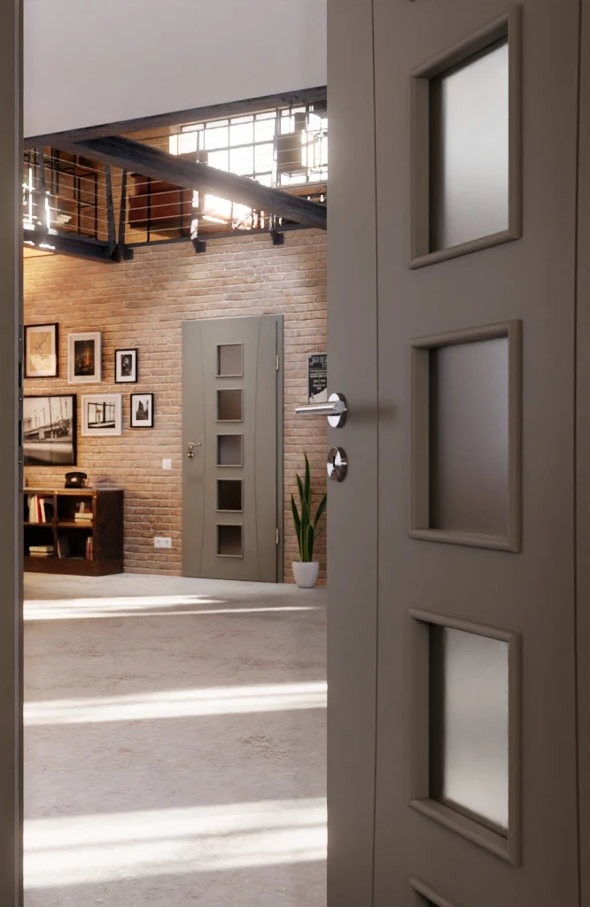 HÖRMANN Innentür Groove 20 Staubgrau RAL 7037 Lack DesignLine Mit Lichtausschnitt LA 5 4 HÖRMANN Innentür Groove 20 Staubgrau RAL 7037 Lack DesignLine Mit Lichtausschnitt LA 5 - Image 4