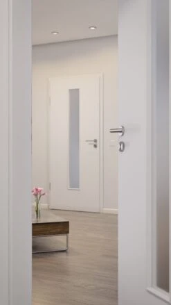 HÖRMANN Innentür Bütte Weiß Duradecor ProLine Mit Lichtausschnitt LA 24 Mittig -Türen Verkauf 2.3 innentueren baseline duradecor glatt la 24 buette weiss 159995 stilwelt closeup