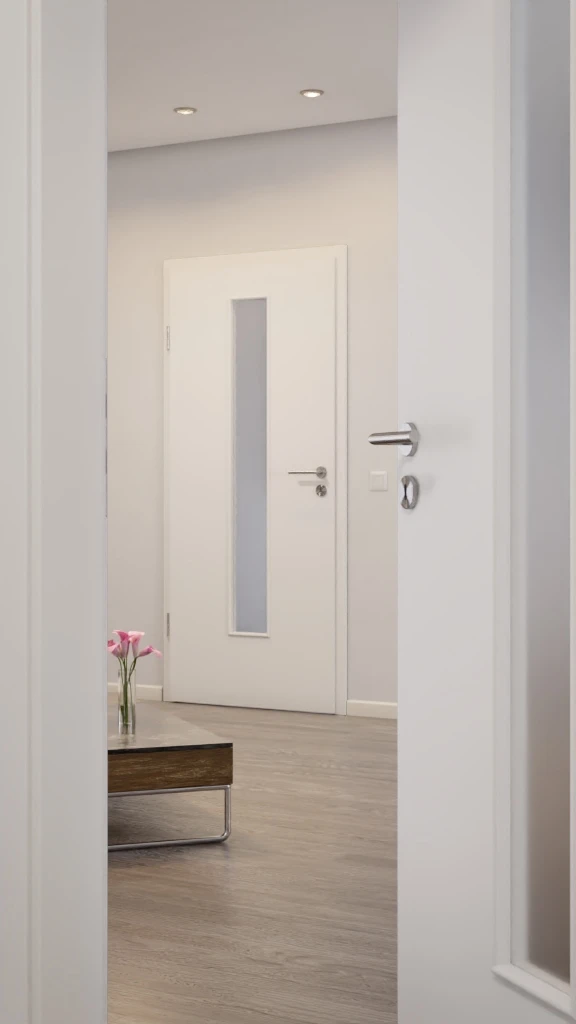 HÖRMANN Innentür Verkehrsweiß RAL 9016 Duradecor ProLine Mit Lichtausschnitt LA 24 Mittig 4 HÖRMANN Innentür Verkehrsweiß RAL 9016 Duradecor ProLine Mit Lichtausschnitt LA 24 Mittig - Image 4