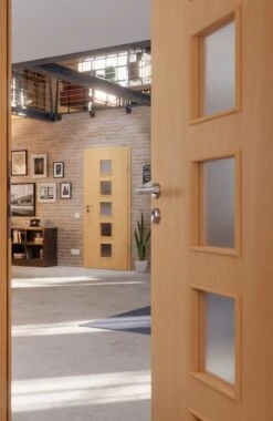 HÖRMANN Innentür Französische Buche Duradecor ProLine Mit Lichtausschnitt LA 5 -Türen Verkauf 2.3 innentueren baseline duradecor glatt la 5 franzoesische buche 160153 stilwelt closeup