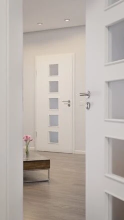 HÖRMANN Innentür Verkehrsweiß RAL 9016 Duradecor ProLine Mit Lichtausschnitt LA 5 -Türen Verkauf 2.3 innentueren baseline duradecor glatt la 5 ral9016 160036 stilwelt closeup