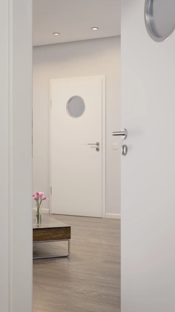 HÖRMANN Innentür Verkehrsweiß RAL 9016 Duradecor ProLine Mit Lichtausschnitt LA Bullauge 4 HÖRMANN Innentür Verkehrsweiß RAL 9016 Duradecor ProLine Mit Lichtausschnitt LA Bullauge - Image 4