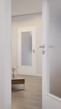 HÖRMANN Innentür Esche Weiß Duradecor ProLine Mit Lichtausschnitt LA-DIN -Türen Verkauf 2.3 innentueren baseline duradecor glatt la din esche weiss 159999 stilwelt closeup