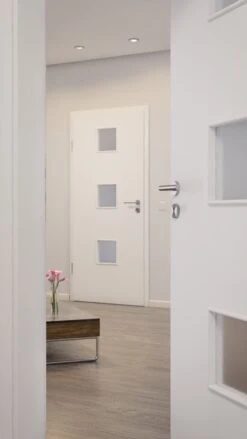 HÖRMANN Innentür Gebürstetes Weiß Duradecor ProLine Mit Lichtausschnitt LA 10 -Türen Verkauf 2.3 innentueren baseline duradecor struktur la 10 gebuerstetes weiss 160074 stilwelt closeup