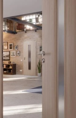 HÖRMANN Innentür Graueiche Duradecor ProLine Mit Lichtausschnitt LA 24 Mittig -Türen Verkauf 2.3 innentueren baseline duradecor struktur la 24 graueiche 160085 stilwelt closeup