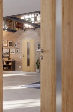 HÖRMANN Innentür Wildeiche Duradecor ProLine Mit Lichtausschnitt LA 24 Mittig -Türen Verkauf 2.3 innentueren baseline duradecor struktur la 24 wildeiche 160130 stilwelt closeup