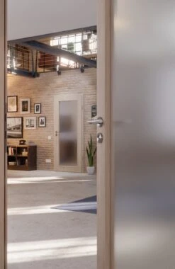 HÖRMANN Innentür Graueiche Duradecor ProLine Mit Lichtausschnitt LA 27 -Türen Verkauf 2.3 innentueren baseline duradecor struktur la 27 graueiche 160086 stilwelt closeup