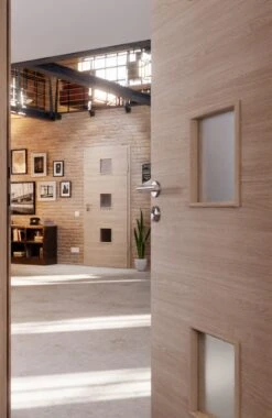 HÖRMANN Innentür Graueiche Quer Duradecor ProLine Mit Lichtausschnitt LA 10 -Türen Verkauf 2.4 innentueren baseline duradecor struktur la 10 cross graueiche 169201 stilwelt closeup