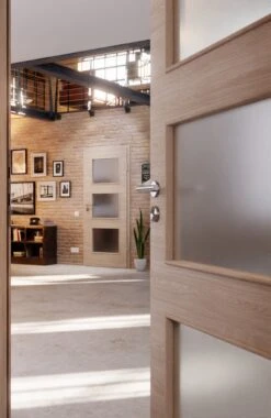 HÖRMANN Innentür Graueiche Quer Duradecor ProLine Mit Lichtausschnitt LA 11 -Türen Verkauf 2.4 innentueren baseline duradecor struktur la 11 cross graueiche 169204 stilwelt closeup