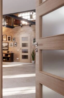 HÖRMANN Innentür Graueiche Quer Duradecor ProLine Mit Lichtausschnitt LA 9 -Türen Verkauf 2.4 innentueren baseline duradecor struktur la 9 cross graueiche 169216 stilwelt closeup