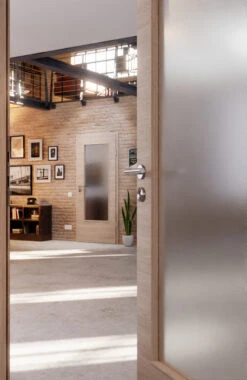 HÖRMANN Innentür Graueiche Quer Duradecor ProLine Mit Lichtausschnitt LA-DIN -Türen Verkauf 2.4 innentueren baseline duradecor struktur la din cross graueiche 169194 stilwelt closeup