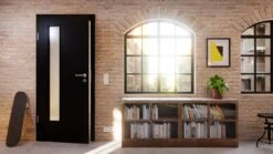 HÖRMANN Innentür Schwarz RAL 9005 Mattlack ProLine Mit Lichtausschnitt LA 24 Bandseitig -Türen Verkauf 2.4 innentueren baseline la 24 b ral9005 matt 224880 stilwelt detail