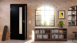 HÖRMANN Innentür Schwarz RAL 9005 Lack ProLine Mit Lichtausschnitt LA-24 -Türen Verkauf 2.4 innentueren baseline la 24 s ral9005 221182 stilwelt detail