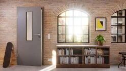 HÖRMANN Innentür Ultramatt Staubgrau Duradecor Proline Concepto Mit Lichtausschnitt LA 4 Mittig -Türen Verkauf 2.4 innentueren concepto la 4 m ultramatt staubgrau 226301 stilwelt detail