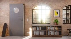 HÖRMANN Innentür Schiefer Staubgrau Duradecor Proline Concepto Mit Lichtausschnitt LA Bullauge -Türen Verkauf 2.4 innentueren concepto la bullauge cross schiefer staubgrau 226254 stilwelt detail 1