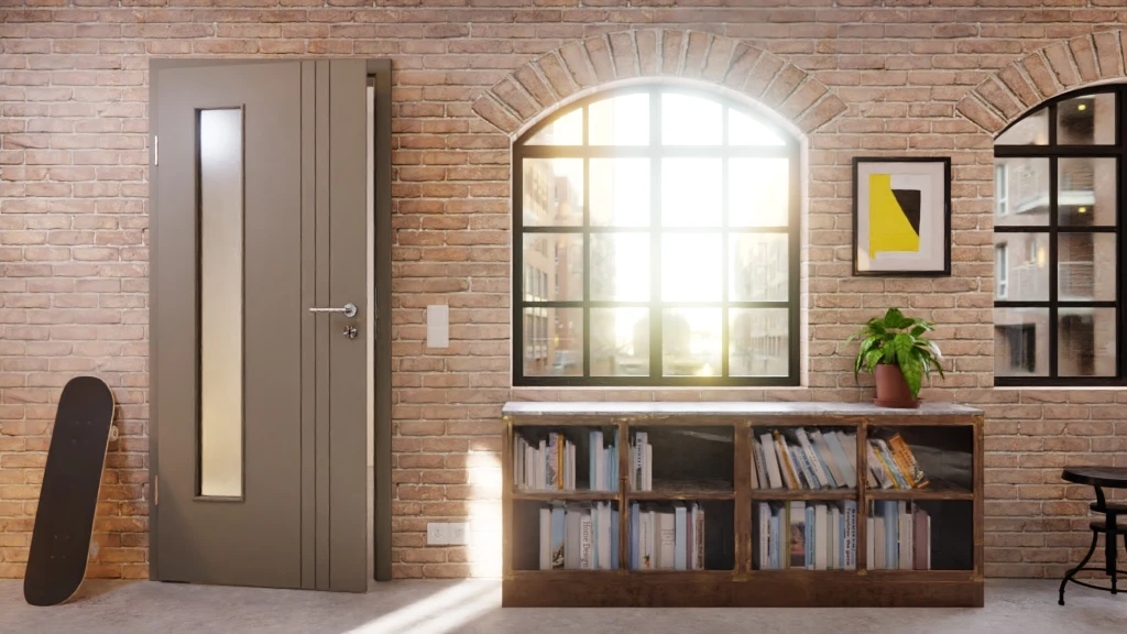 HÖRMANN Innentür Groove 85 Staubgrau RAL 7037 Lack DesignLine Mit Lichtausschnitt LA 24 Bandseitig 5 HÖRMANN Innentür Groove 85 Staubgrau RAL 7037 Lack DesignLine Mit Lichtausschnitt LA 24 Bandseitig - Image 5