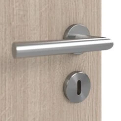 HÖRMANN Doppelflügeltür Graueiche Duradecor ProLine Mit Lichtausschnitt LA 24 Bandseitig Mit Zarge -Türen Verkauf 3.1 fluegeltueren baseline duradecor struktur la 24 b graueiche 211721 detail oberflaeche