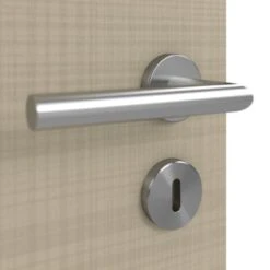 HÖRMANN Doppelflügeltür Leinen Taupe Proline Concepto Mit Lichtausschnitt LA 6 Mit Zarge -Türen Verkauf 3.1 fluegeltueren concepto la 6 leinen taupe 190284 detail oberflaeche 2