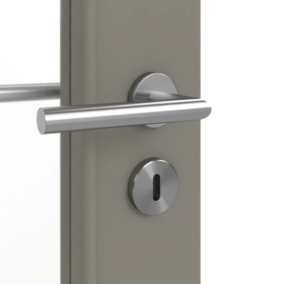 HÖRMANN Doppelflügeltür Groove 27 Staubgrau RAL 7037 Lack DesignLine Mit Lichtausschnitt LA 27 Mit Zarge 4 HÖRMANN Doppelflügeltür Groove 27 Staubgrau RAL 7037 Lack DesignLine Mit Lichtausschnitt LA 27 Mit Zarge - Image 4