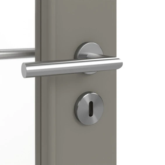 HÖRMANN Doppelflügeltür Groove 78 Staubgrau RAL 7037 Lack DesignLine Mit Lichtausschnitt LA 27 Mit Zarge 4 HÖRMANN Doppelflügeltür Groove 78 Staubgrau RAL 7037 Lack DesignLine Mit Lichtausschnitt LA 27 Mit Zarge - Image 4