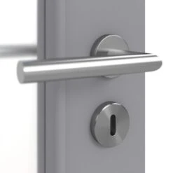 HÖRMANN Innentür Staubgrau RAL 7037 Duradecor ProLine Mit Lichtausschnitt LA 27 -Türen Verkauf 3.1 innentueren baseline duradecor glatt la 27 staubgrau 208821 detail oberflaeche