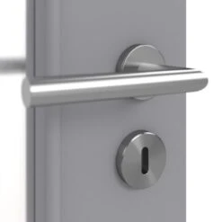 HÖRMANN Innentür Staubgrau RAL 7037 Duradecor ProLine Mit Lichtausschnitt LA-DIN -Türen Verkauf 3.1 innentueren baseline duradecor glatt la din staubgrau 208805 detail oberflaeche