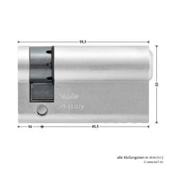 Hörmann Profil-Halbzylinder, 45,5 + 10 Mm, Links, TS 16 14 Hörmann Profil-Halbzylinder, 45,5 + 10 Mm, Links, TS 16 -Türen Verkauf 3014860 hoermann profil halbzylinder 45 5 10 mm links ts 16 zylinder seite masse