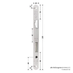 Hörmann Einsteck Rohrprofilschloss 1306 Für Nebentüren, PZ, Rechts -Türen Verkauf 3040516 hoermann einsteck rohrprofilschloss 1306 fuer nebentueren pz rechts stulp masse