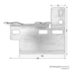 Hörmann Knotenblech, Beschlag L, Ausführung Links, Baureihe 30 -Türen Verkauf 3044999 hoermann knotenblech beschlag l ausfuehrung links baureihe 30 masse bild 1
